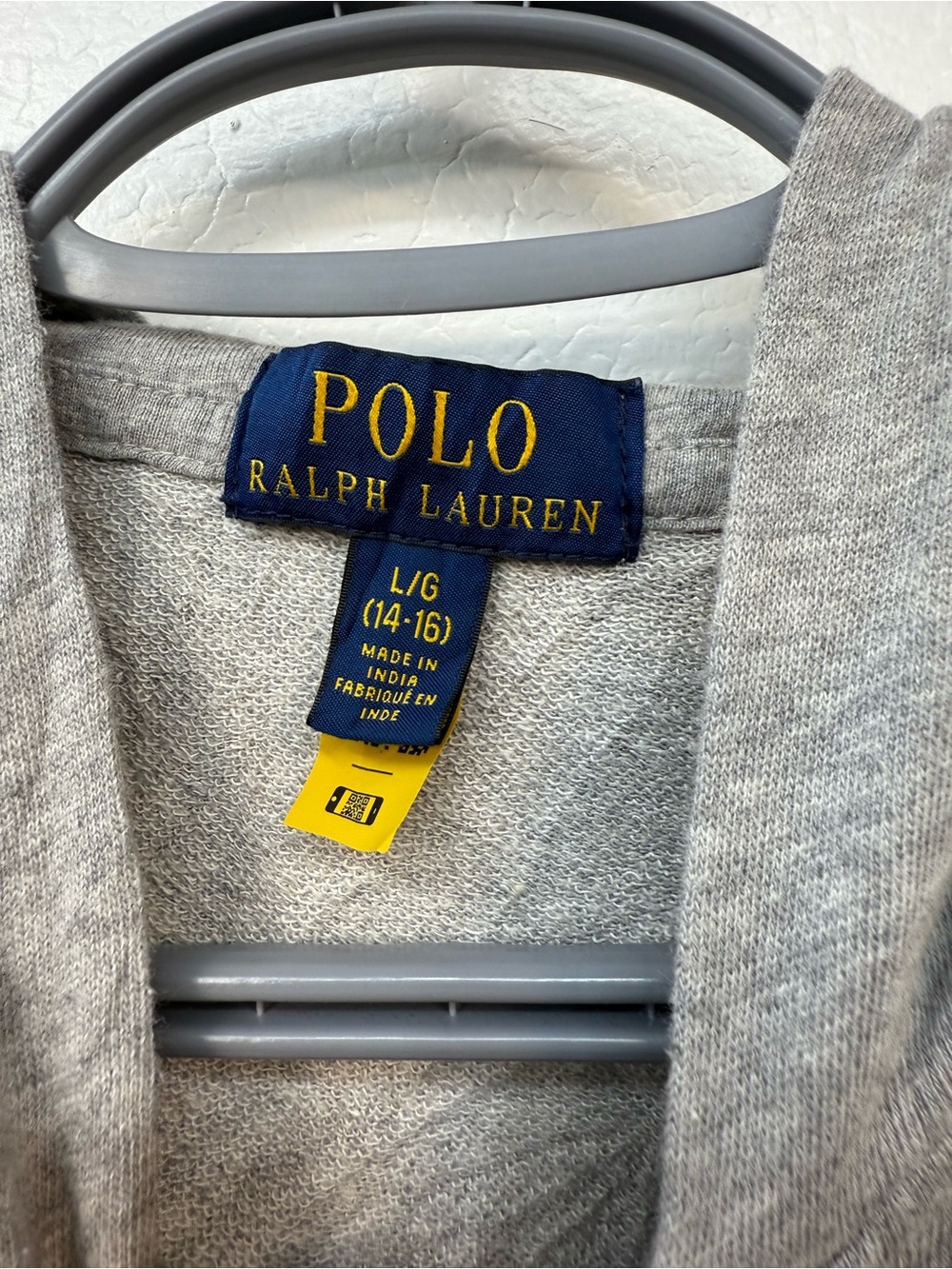 Polo by Ralph Lauren Kids Gray Zip-Up Hoodie with Navy & Red Stripes - Picture 4 of 4